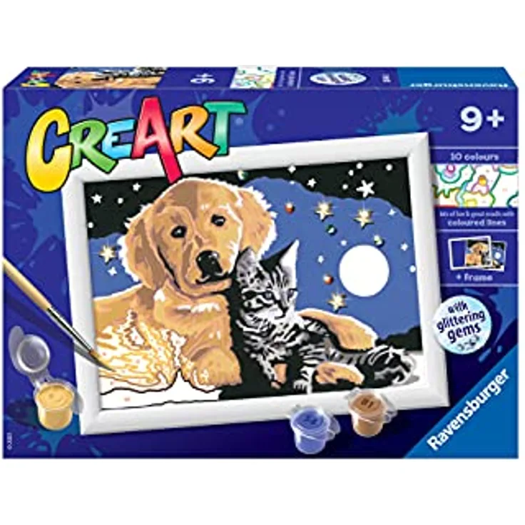 Ravensburger - CreArt E Serie: Sternenhimmel, Malset nach Zahlen, mit vorgedrucktem Brett, Pinsel, Farben und Zubehör, kreatives Spiel für Jungen und Mädchen 9+ Jahre