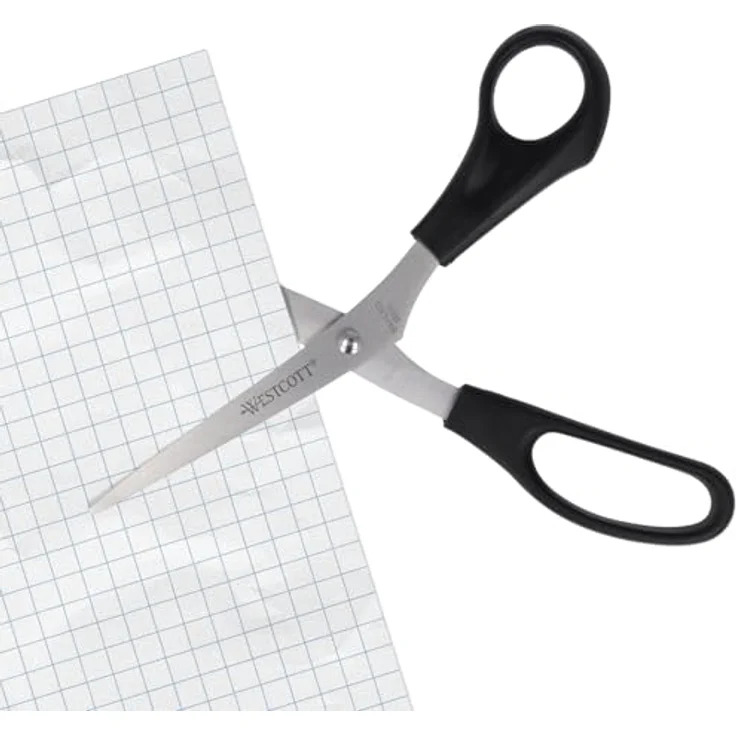 WESTCOTT Papierscheren 210mm, rostfreie Stahlklingen mit ergonomischem Kunststoffgriff, schwarz – Bild 5