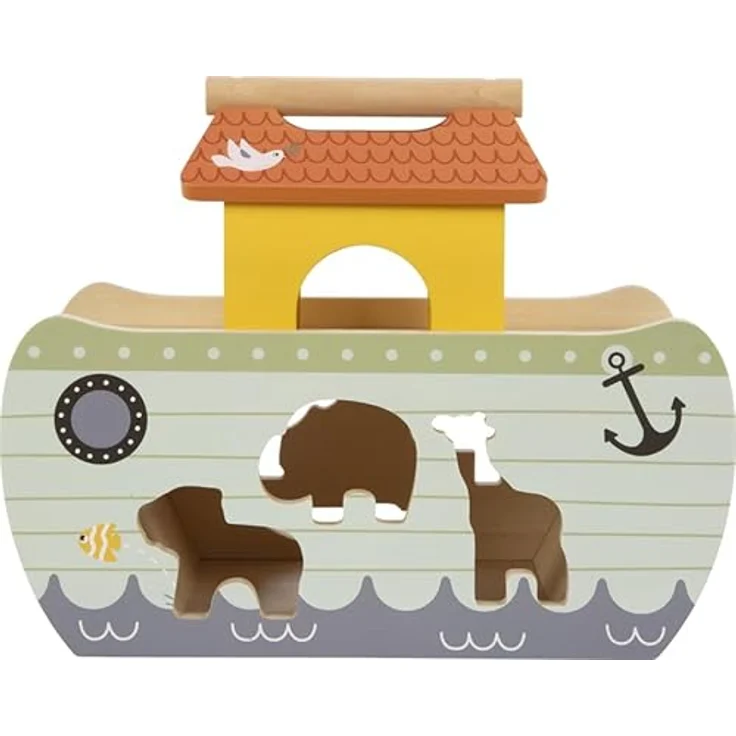 Small Foot Steckspielzeug Steckspiel Arche Noah Safari, 2-in-1 Holzspiel mit 15 Figuren und motorischen Lernmöglichkeiten – Bild 6