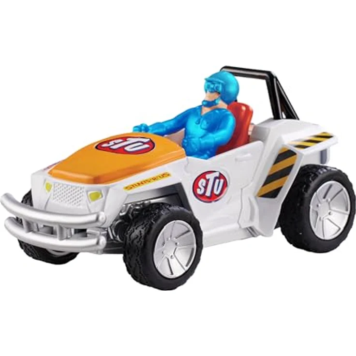 BANDAI Stuntman STU Crash-Buggy mit Rückziehauto und Stuntman-Figur, Spielzeug ab 4 Jahren - robust und stoßfest, fördert Koordination und Fantasie – Bild 2