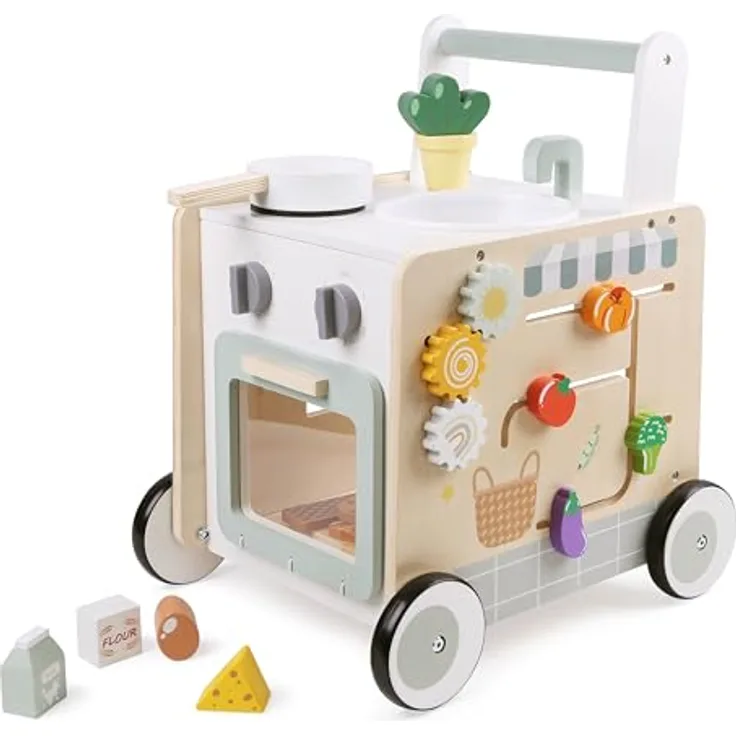 CHIC2000 Lauflernwagen Activity-Walker, Holz-Spielküche für kreative Entdecker ab 12 Monaten