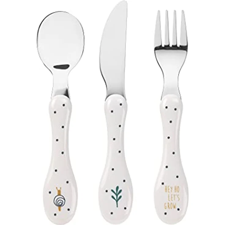 LÄSSIG Kinderbesteck Set 3-teilig Löffel Gabel Messer Edelstahl Kunststoffgriff/Cutlery 3 pcs Garden Explorer – Bild 2