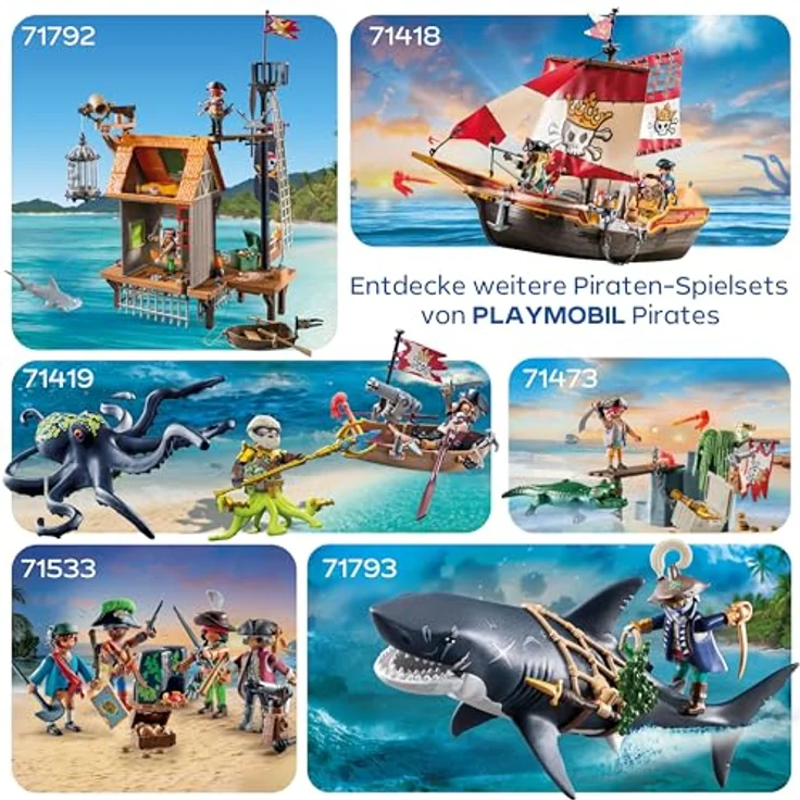 PLAYMOBIL Promo Pack 71860, Schatzsuche mit schwimmfähigem U-Boot, inklusive Hammerhai und Zubehör, Spielzeug für Kinder ab 4 Jahren – Bild 5