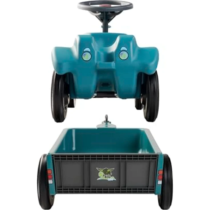 BIG Bobby Car Classic Eco 2.0, Rutschauto mit Anhänger aus Recycling-Material, TÜV-geprüft, ergonomisches Design, Türkis mit Grau, für Kinder ab 1 Jahr (bis 50 kg) – Bild 3