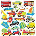 Baker Ross Moosgummi-Aufkleber „Transport“ (120 Stück) – lustige Moosgummi-Aufkleber mit Fahrzeugen für Collagen und Bastelarbeiten