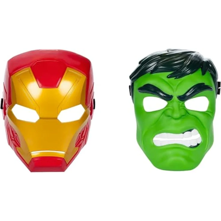Hasbro Marvel Avengers Multipack, Iron Man & Hulk Masken, 2er-Pack Rollenspielzeug mit flexiblen Bändern, für Kinder ab 5 Jahren – Bild 1
