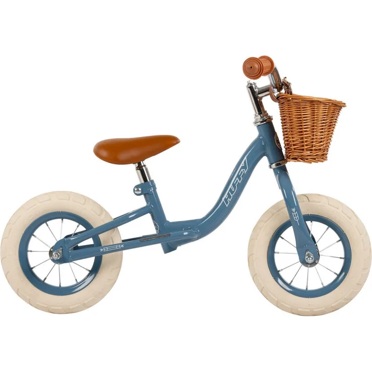 Huffy Laufrad Huffy Vintage Laufrad 10 Zoll, Blau - Laufrad ohne Pedale für Kinder, mit Vintage-Rahmen und Weidenkorb