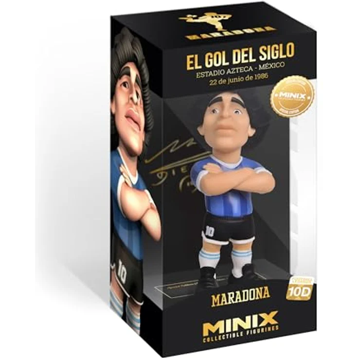 MINIX Maradona Sammelfigur, 12 cm, PVC, „Tor des Jahrhunderts“ in Fensterbox – Bild 1