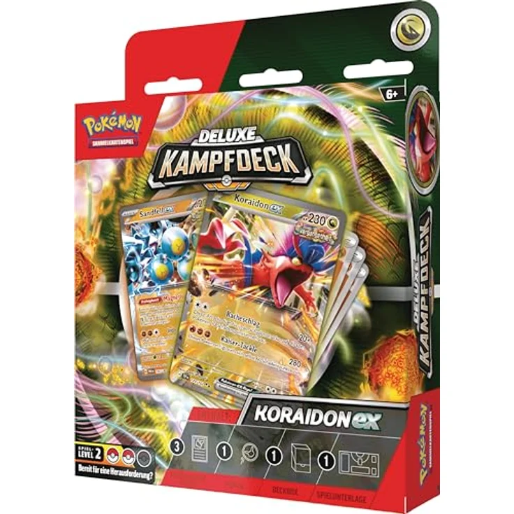Pokémon Sammelkartenspiel: Deluxe-Kampfdeck Koraidon-ex, holografische Karten, strategische Herausforderungen, 60 Karten & Zubehör – Bild 3
