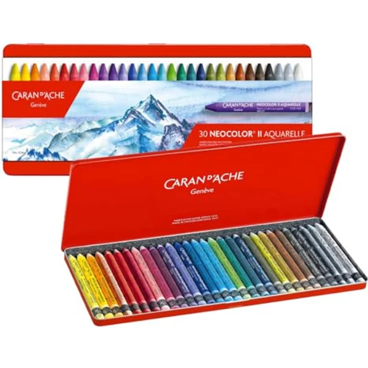 Caran d'Ache 7500330 Buntstifte, Wasservermalbar, 30er Set in Pastellfarben – Bild 1