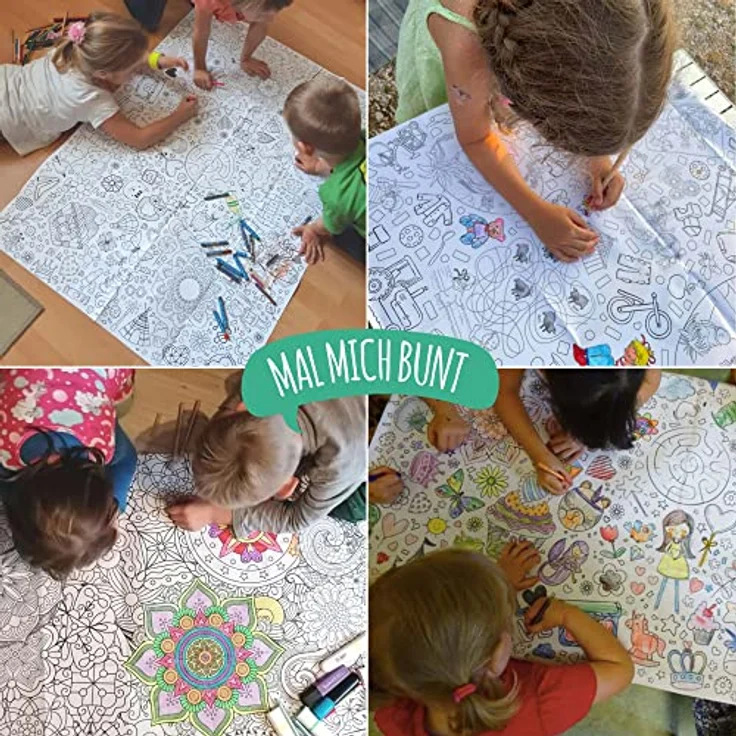 Ausmal-Tischdecke Schulanfang, Geschenkidee für Schultüte, Dekoration Schulanfang, Geschenk Zuckertüte, Mädchen, Jungen, Mal Mich Bunt – Bild 5