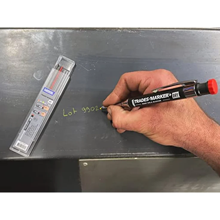 Markal Trades-Marker, Trockener Metallstift mit Kern, inkl. 1 Bleistift und 6 Graphitkernen – Bild 10