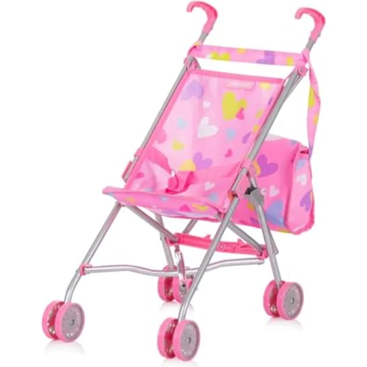 Chipolino Puppen-Zubehör-Set 3in1 Trixy Buggy Hochstuhl Tasche Laufstall faltbar, Farbe:rosa – Bild 3