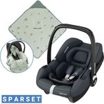 Maxi-Cosi Babyschale CabrioFix i-Size - Essential Graphite, bis 12 kg, Baby Autositz ab Geburt - 12 Monate (40-75 cm) mit Einschlagedecke