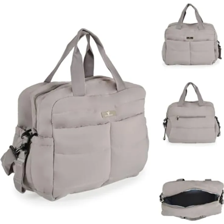 Cangaroo Wickeltasche Solana, inklusive Wickelunterlage, große Fächer, isolierte Seitentaschen, Clipverschluss für Kinderwagen