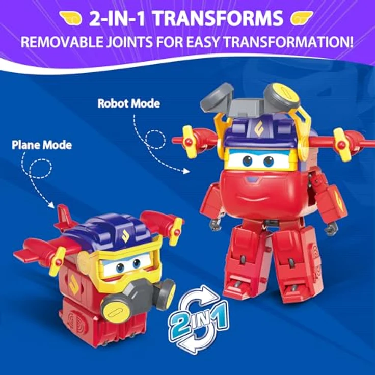 Super Wings Curie & Runi, 2-in-1 verwandelbare Actionfiguren, Roboter- und Flugzeugspielzeug, 12,7 cm, für Kinder ab 3 Jahren – Bild 4