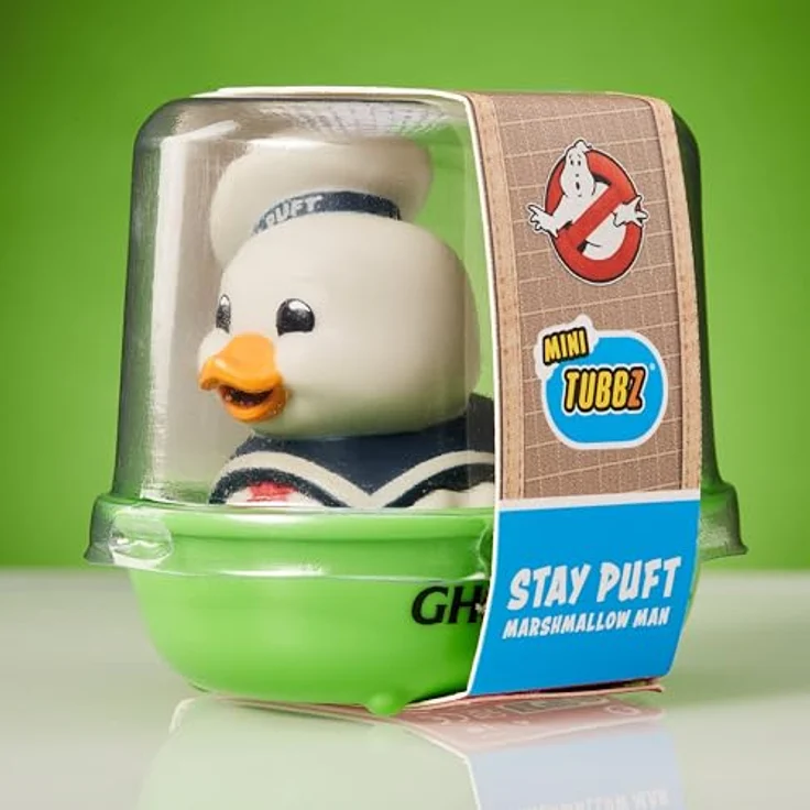 TUBBZ Mini: Ghostbusters - Stay Puft Cosplaying Rubber Duck, 5 cm große Sammelfigur mit Ghostbusters-Logo, offiziell lizenziert – Bild 2