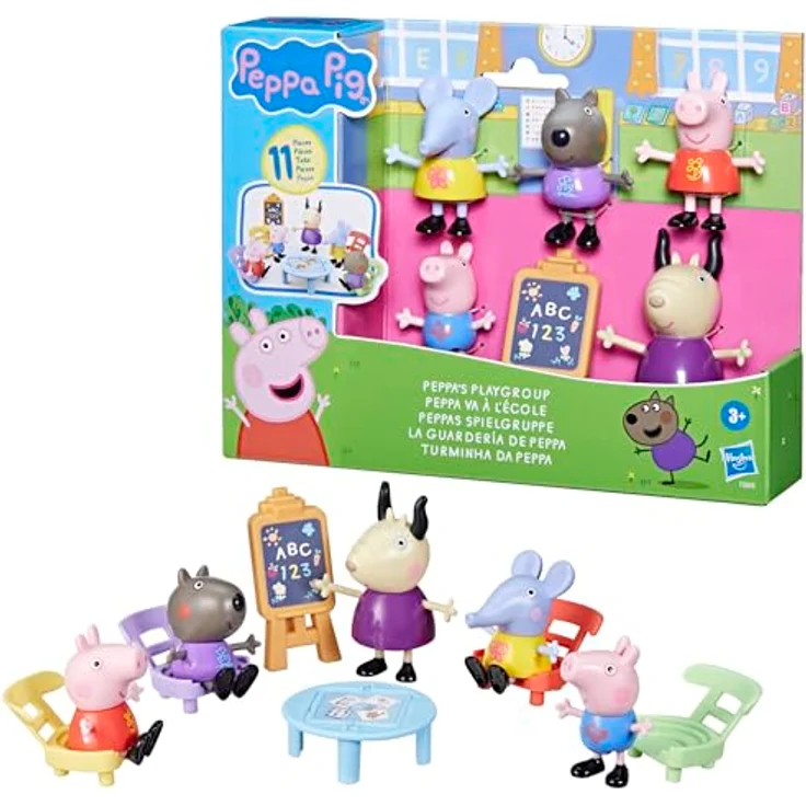 Hasbro Peppa Pig Peppas Spielgruppe, Spielset mit 5 Figuren und 6 Zubehörteilen für Schulaktivitäten, bunt – Bild 10