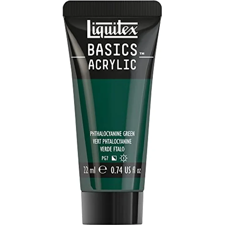 Liquitex Basics Acrylfarbe Phthalozyaningrün, 22 ml Tube, lichtecht, mittlere Viskosität, seidenglänzend, monopigmentiert, Archivqualität – Bild 1