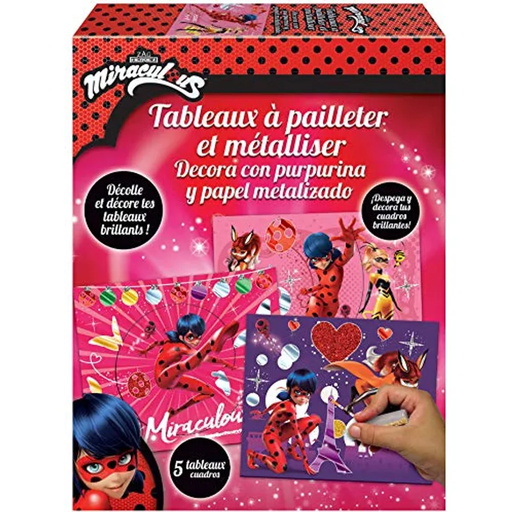 Educa Loisirs Créatifs. Tableaux Paillettes et dorures. À partir des 7 ans Miraculous Ladybug Kreative Freizeitaktivitäten. Glitzer-und Goldfarben. Ab 7 Jahren. Ref. 18928, No Color, One Size