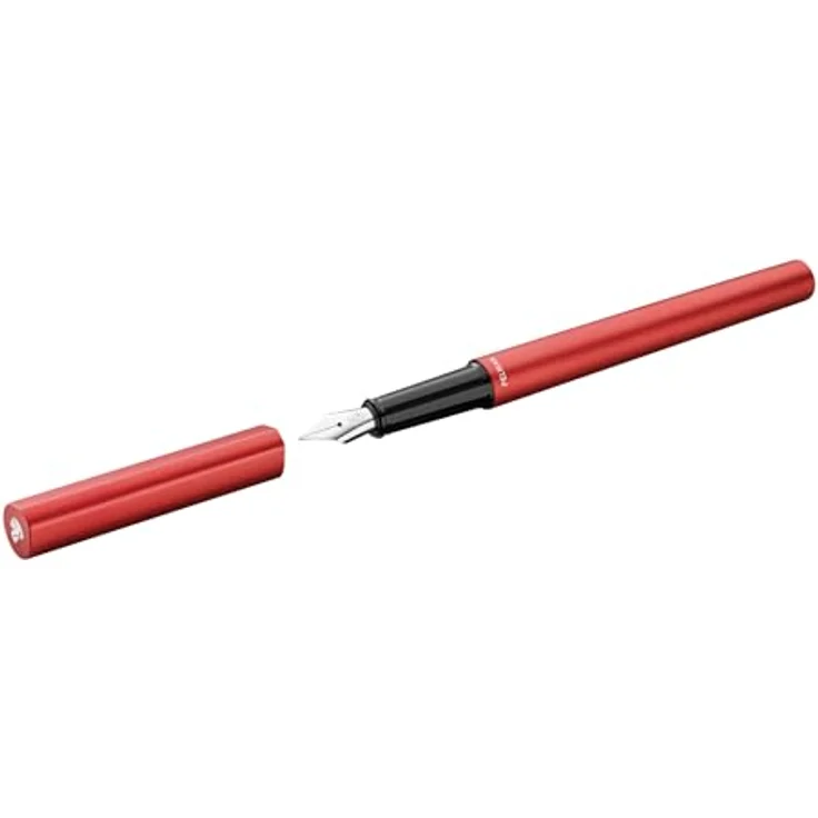Pelikan Füllfederhalter Pelikan Füller Ineo® Elements P6, Feuer-Rot, Patronenfüllsystem, polierte Edelstahlfeder, clip-loses Design – Bild 7