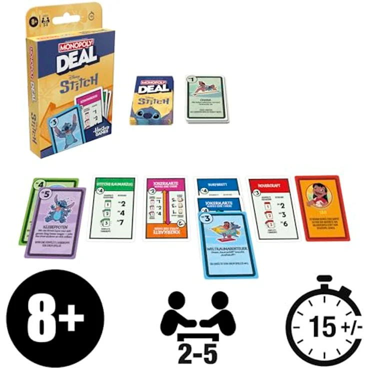 Monopoly Deal: Disney Stitch Edition, Kartenspiel - Deutsche Version – Bild 2
