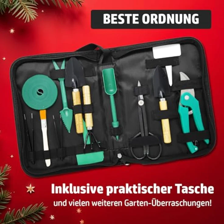 BRAST Adventskalender mit 24 praktischen Garten-Utensilien, inkl. Tasche für Beet, Balkon & Zimmerpflanzen, Schaufel, Gartenschere, Handschuhe, Hacken und Schutzmatte – Bild 4