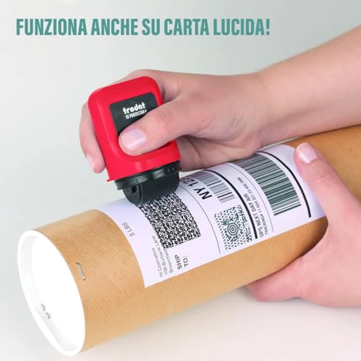 trodat Datenschutz-Rollstempel ID Protector+, selbstfärbend, schwarz, mit integriertem Stempelkissen und dokumentenechter Stempelfarbe, 1 St. – Bild 4