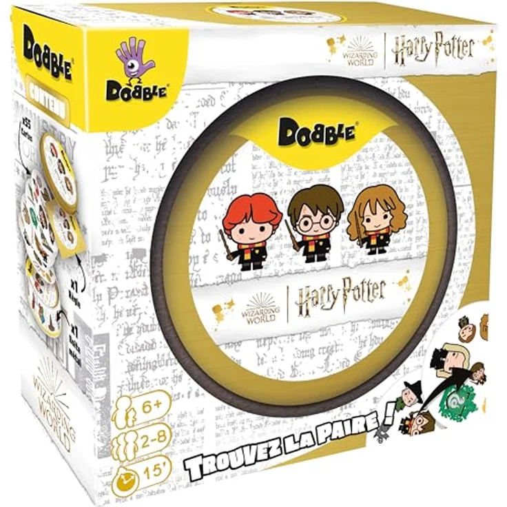 Zygomatic Dobble Harry Potter, Kartenspiel mit Eco Sleeve für Kinder, Französisch – Bild 1