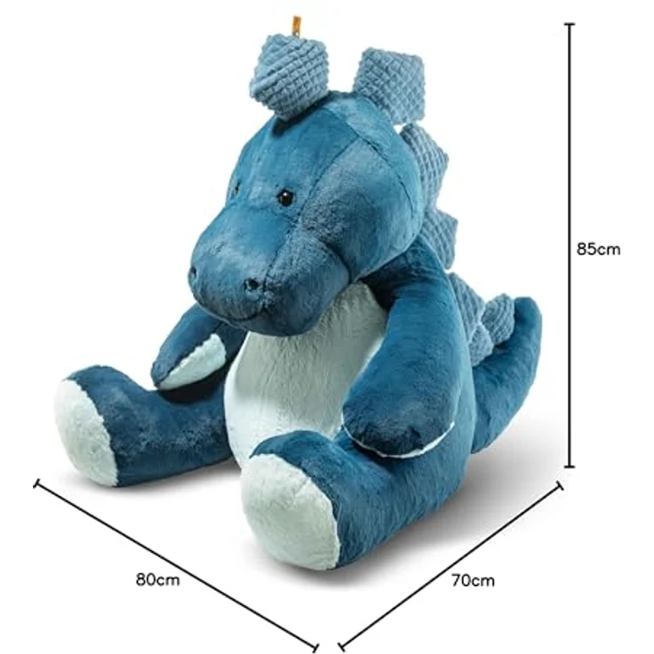 Steiff Dinosaurier Stegosaurus Spott, Kuscheltier aus superweichem Plüsch, 80 cm, petrol – Bild 4
