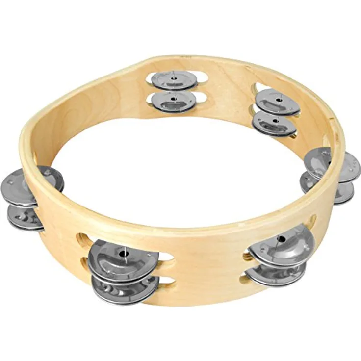 Tiger TAM84-08 Kopofloser Tambourin - Doppel Schellenring - 8"