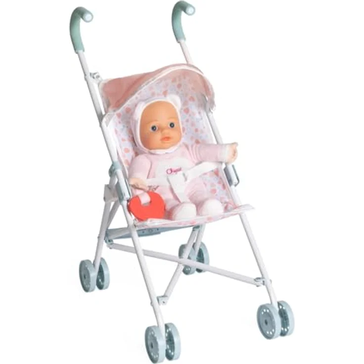Chicco Puppenwagen My First Doll, Spielzeugkinderwagen mit 4 Rädern, leicht und faltbar, Stoffsitz und abnehmbare Sonnenblende, für Kinder ab 3 Jahren – Bild 2