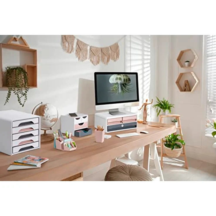 CEP Multiköcher mit 8 Fächern, Mineral Powder Pink, für 40 Bleistifte und 5 Textmarker, stoßfest, Maße 143 x 158 x 93 mm – Bild 2