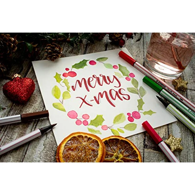 Stabila Faserstift Smaragdgrün 68/36, Hochwertiger Filzstift mit Pinselspitze für Handlettering, umweltfreundlich – Bild 5