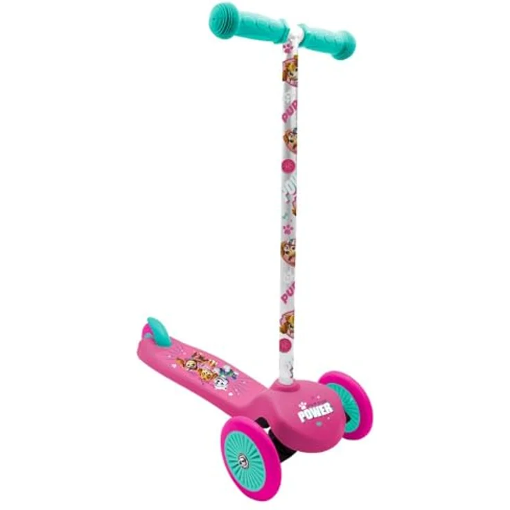 Seven 3-Rad Scooter Paw Patrol Girls, Kinder-Scooter mit Lean-to-Steer-Lenkung, rutschfestem Deck und Hinterradbremse, leicht und klappbar – Bild 1