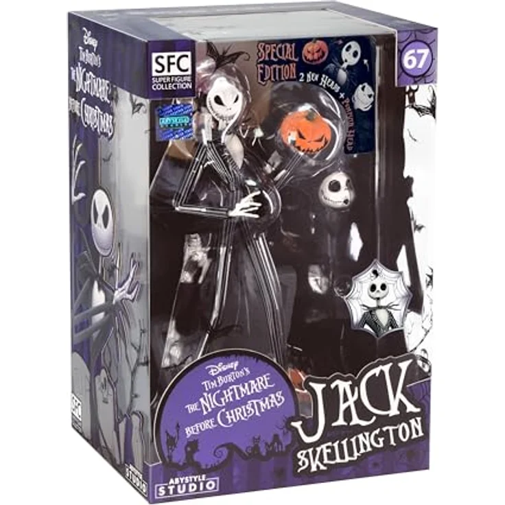 ABYstyle Studio - Nightmare Before Xmas Jack Gruseliges lächelndes Gesicht Figur, 20 cm PVC-Figur aus der SFC-Serie, offizielles Lizenzprodukt, schauriges Design – Bild 3