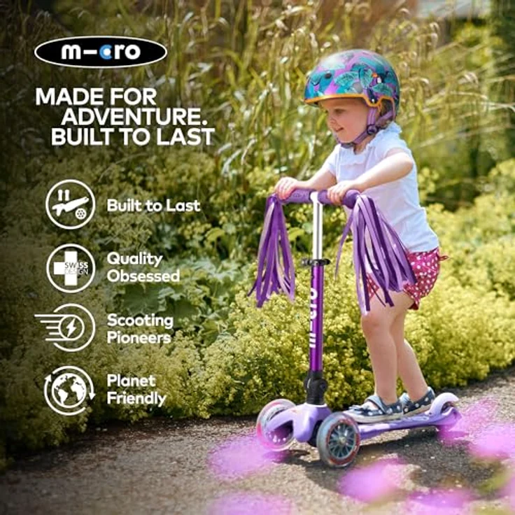MICRO Mini micro Deluxe Foldable LED | Das ORIGINAL | Kinderroller ab 2 Jahren | Inklusive LED Rollen | Pink | Direkt vom Hersteller – Bild 5