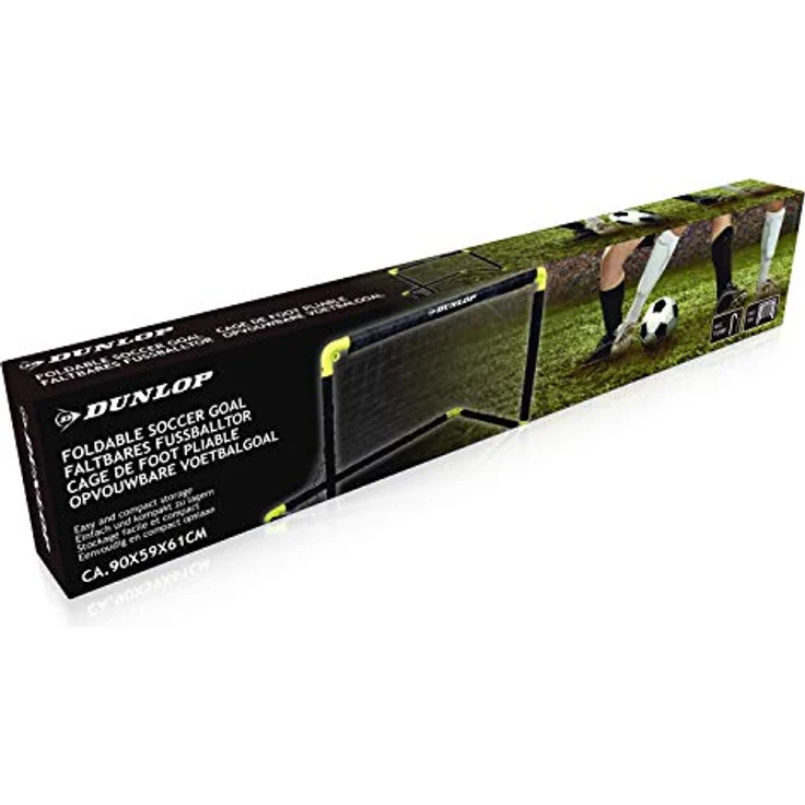 Dunlop Fußballtor - Klappbar Fußballtore für Kinder - Schnelle Montage - 90 x 59 x 61 cm - Schwarz/Gelb – Bild 4