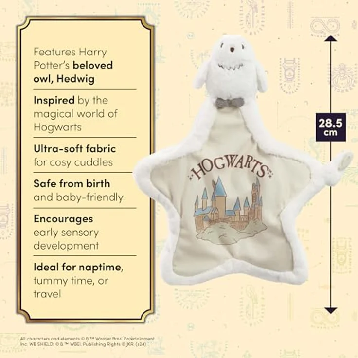 Rainbow Designs Limited Harry Potter Hedwig Schmusetuch, Plüschmaterial für Kinder ab 0m+, erleichtert das Einschlafen – Bild 4