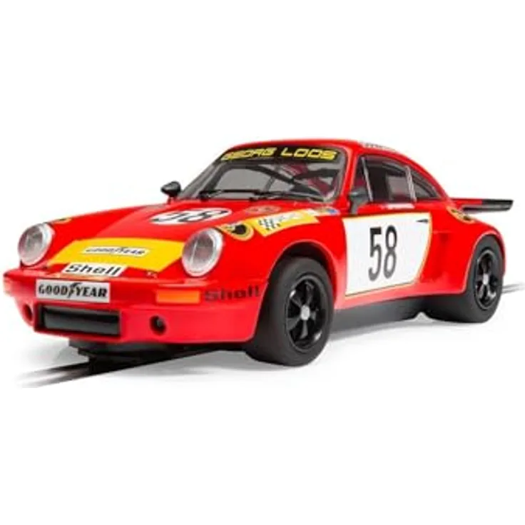 Scalextric Porsche 911 3.0 RSR, Georg Loos Racing, GT Winner 1975 LeMans, Rennbahn Zubehör