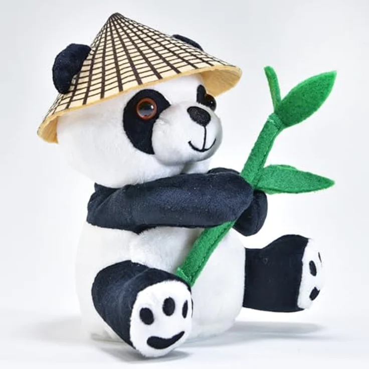 Kögler Kuscheltier Labertier Panda Bär Bao Bao mit Hut & Bambus spricht alles nach 18cm, Batterien inklusive – Bild 2