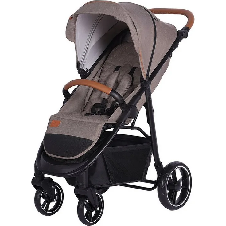 Babytrold Kinder-Buggy Malaga sand, verstellbarer Griff, 5-Punkt-Gurt, inkl. Einkaufskorb, kompakt faltbar, wendig, komfortabel, Sonnenverdeck