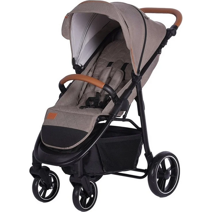 Babytrold Kinder-Buggy Malaga sand, verstellbarer Griff, 5-Punkt-Gurt, inkl. Einkaufskorb, kompakt faltbar, wendig, komfortabel, Sonnenverdeck