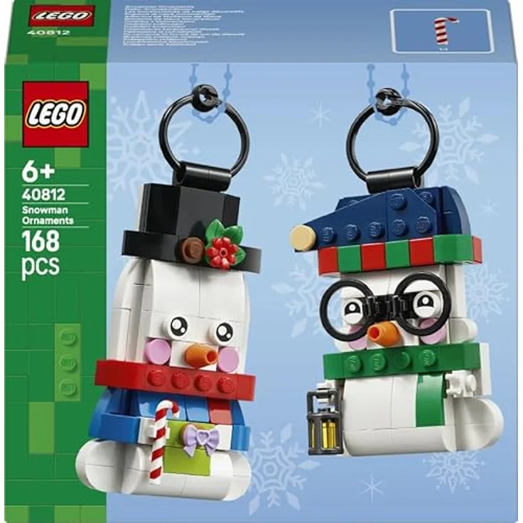 LEGO Icons 40812 Deko-Schneemänner, Bauset mit 2 baubaren Figuren, Aufhängeringen und festlichen Accessoires, 168 Teile, für Kinder ab 6 Jahren – Bild 8