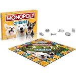 Winning Moves Monopoly Hunde, Brettspiel mit 6 Metallchips und hochwertigem Fototablett, Französische Version