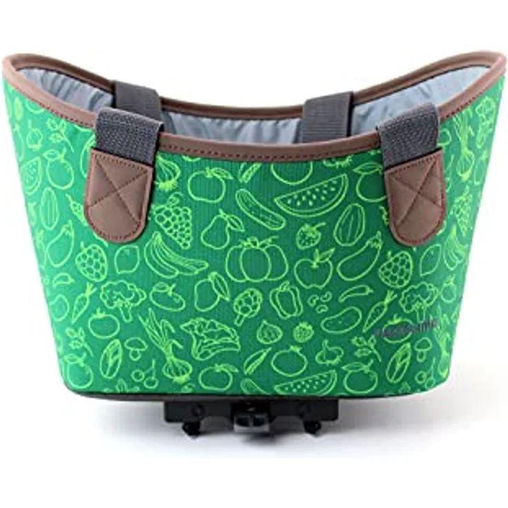 Racktime Unisex – Erwachsene Agnetha Fahrradkorb, Grün, 1size