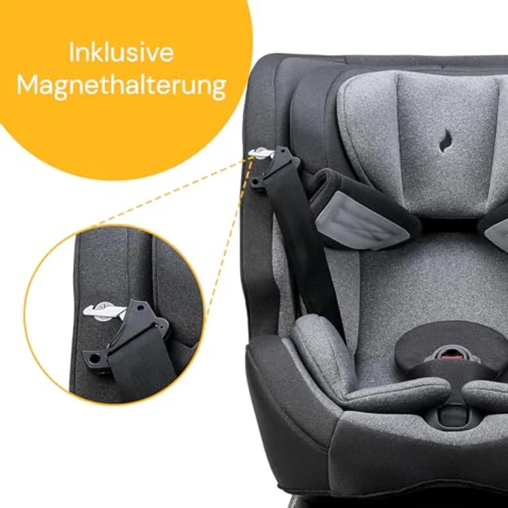 Osann Reboarder-Kindersitz One 360 SL i-Size, drehbar ab Geburt bis 12 Jahre (40-150 cm), inkl. Isofix-Basis mit Stützfuß, Universe Grey – Bild 9