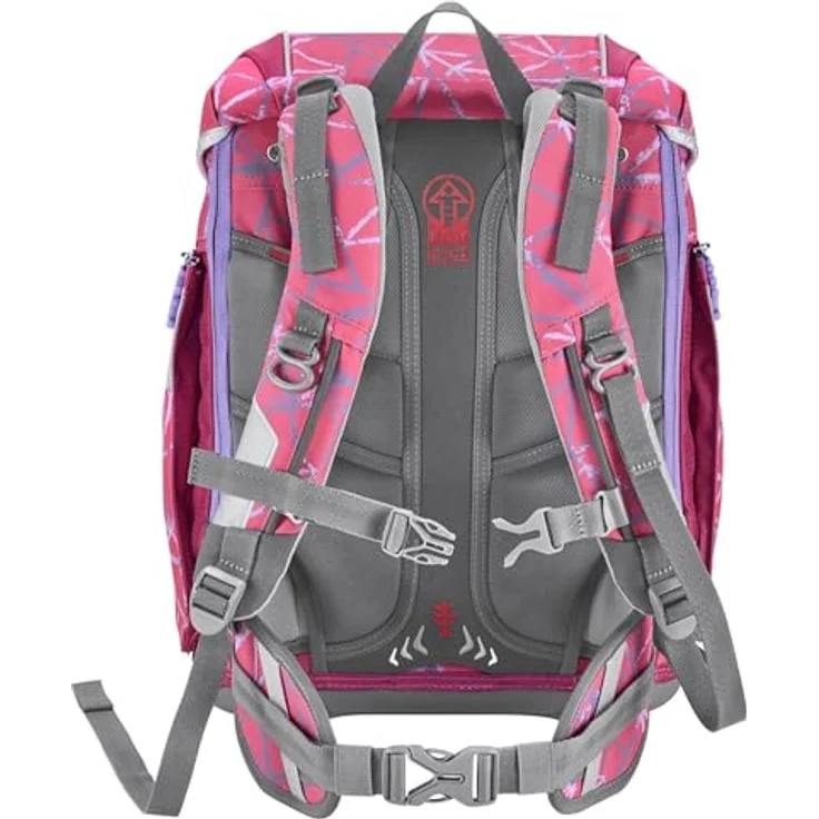 Step by Step Schulranzen-Set 2IN1 Plus „Star Stella“, 6-teilig, ergonomischer Tornister in lila-rosa mit Stern-Design, höhenverstellbar, inkl. Reflektoren und Hüftgurt, 19L für Mädchen ab der 1. Klasse – Bild 4