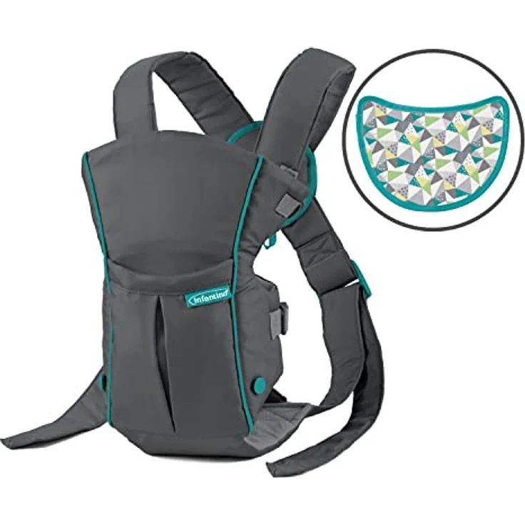 INFANTINO Swift Classic Carrier – ergonomische Babytrage mit 2 Tragepositionen und Tasche, graue verstellbare Babytrage mit Hüftsitz und Fronttasche zum Verstauen wichtiger Utensilien, 300105 – Bild 7