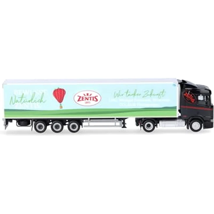 Herpa LKW Modell Scania CR20 ND LNG Kühlkoffer-Sattelzug Zentis, Miniatur im Maßstab 1:87, Sammlerstück aus hochwertigem Kunststoff, Made in Germany – Bild 3